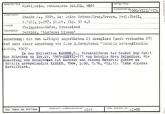 Karteikarte zum Holotyp von Globigerina reticulata Stache, 1864